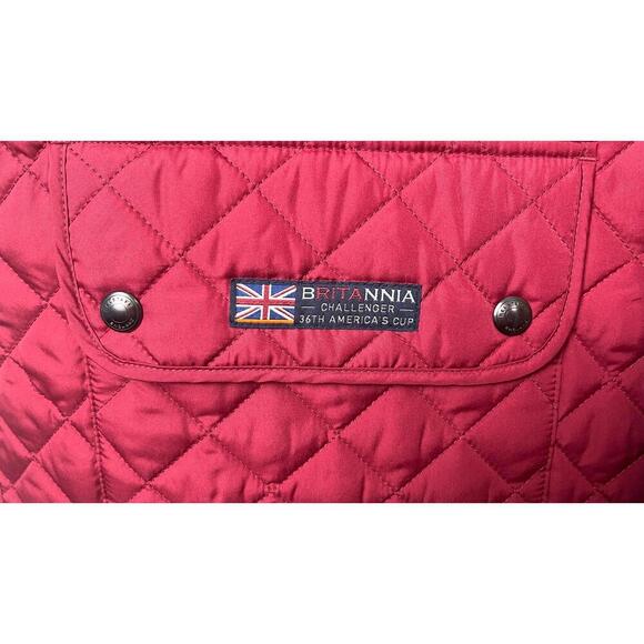 BELSTAFF AMERICA'S CUP QUILTED BURGUNDY WAISTCOAT VEST - Picture 4 of 11